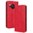 Leather Case Stands Flip Cover Holder BY4 for Sharp Aquos R8 Red