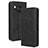 Leather Case Stands Flip Cover Holder BY4 for Sharp Aquos R8s Black