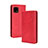 Leather Case Stands Flip Cover Holder BY4 for Sharp Aquos Sense4 Basic Red