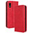 Leather Case Stands Flip Cover Holder BY4 for Sharp Aquos wish3 Red