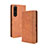 Leather Case Stands Flip Cover Holder BY4 for Sony Xperia 1 III Brown