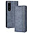 Leather Case Stands Flip Cover Holder BY4 for Sony Xperia 1 IV SO-51C Blue