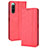 Leather Case Stands Flip Cover Holder BY4 for Sony Xperia 10 IV SO-52C Red