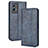 Leather Case Stands Flip Cover Holder BY4 for Vivo iQOO U5 5G Blue