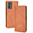 Leather Case Stands Flip Cover Holder BY4 for Vivo iQOO U5 5G Brown