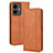 Leather Case Stands Flip Cover Holder BY4 for Vivo iQOO Z6 Lite 5G Brown