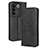Leather Case Stands Flip Cover Holder BY4 for Vivo V27 5G Black