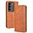 Leather Case Stands Flip Cover Holder BY4 for Vivo V27 5G Brown