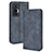 Leather Case Stands Flip Cover Holder BY4 for Vivo X70 Pro 5G Blue