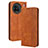 Leather Case Stands Flip Cover Holder BY4 for Vivo X90 5G Brown