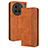 Leather Case Stands Flip Cover Holder BY4 for Vivo X90 Pro 5G Brown