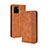 Leather Case Stands Flip Cover Holder BY4 for Vivo Y01A Brown