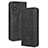 Leather Case Stands Flip Cover Holder BY4 for Vivo Y02 Black