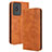 Leather Case Stands Flip Cover Holder BY4 for Vivo Y02 Brown