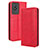 Leather Case Stands Flip Cover Holder BY4 for Vivo Y02 Red