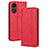 Leather Case Stands Flip Cover Holder BY4 for Vivo Y02S Red