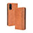 Leather Case Stands Flip Cover Holder BY4 for Vivo Y12A Brown