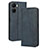 Leather Case Stands Flip Cover Holder BY4 for Vivo Y16 Blue