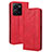 Leather Case Stands Flip Cover Holder BY4 for Vivo Y35 4G Red
