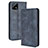 Leather Case Stands Flip Cover Holder BY4 for Wiko T3 Blue