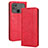 Leather Case Stands Flip Cover Holder BY4 for Xiaomi Poco C40 Red
