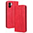 Leather Case Stands Flip Cover Holder BY4 for Xiaomi Poco C51 Red