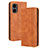 Leather Case Stands Flip Cover Holder BY4 for Xiaomi Poco M4 5G Brown