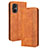 Leather Case Stands Flip Cover Holder BY4 for Xiaomi Poco M5 4G Brown