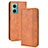 Leather Case Stands Flip Cover Holder BY4 for Xiaomi Redmi 11 Prime 5G Brown