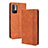 Leather Case Stands Flip Cover Holder BY4 for Xiaomi Redmi Note 11 SE 5G Brown