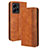 Leather Case Stands Flip Cover Holder BY4 for Xiaomi Redmi Note 12 4G Brown