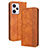 Leather Case Stands Flip Cover Holder BY4 for Xiaomi Redmi Note 12 Pro+ Plus 5G Brown