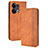 Leather Case Stands Flip Cover Holder BY4 for Xiaomi Redmi Note 13 Pro 5G Brown