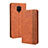 Leather Case Stands Flip Cover Holder BY4 for Xiaomi Redmi Note 9 Pro Max Brown