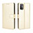 Leather Case Stands Flip Cover Holder BY5 for HTC Desire 21 Pro 5G Gold