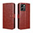 Leather Case Stands Flip Cover Holder BY5 for Huawei Honor 80 SE 5G Brown