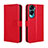 Leather Case Stands Flip Cover Holder BY5 for Huawei Honor 90 Lite 5G Red