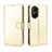 Leather Case Stands Flip Cover Holder BY5 for Huawei Honor X40i 5G Gold