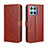 Leather Case Stands Flip Cover Holder BY5 for Huawei Honor X6 5G Brown