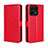 Leather Case Stands Flip Cover Holder BY5 for Huawei Honor X8a 4G Red