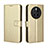 Leather Case Stands Flip Cover Holder BY5 for Huawei Mate 50 Gold