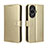 Leather Case Stands Flip Cover Holder BY5 for Huawei Nova 11 Gold