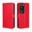 Leather Case Stands Flip Cover Holder BY5 for Huawei P60 Pro Red