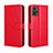 Leather Case Stands Flip Cover Holder BY5 for Motorola Moto E22 Red