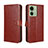 Leather Case Stands Flip Cover Holder BY5 for Motorola Moto Edge (2023) 5G Brown