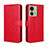 Leather Case Stands Flip Cover Holder BY5 for Motorola Moto Edge (2023) 5G Red