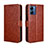 Leather Case Stands Flip Cover Holder BY5 for Motorola Moto G14 Brown