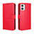 Leather Case Stands Flip Cover Holder BY5 for Motorola Moto G53 5G Red