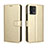 Leather Case Stands Flip Cover Holder BY5 for Motorola Moto G72 Gold