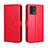 Leather Case Stands Flip Cover Holder BY5 for Motorola Moto G72 Red